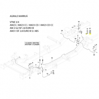 Fixador T  para Tubo de Freio Agrale 6011005064002